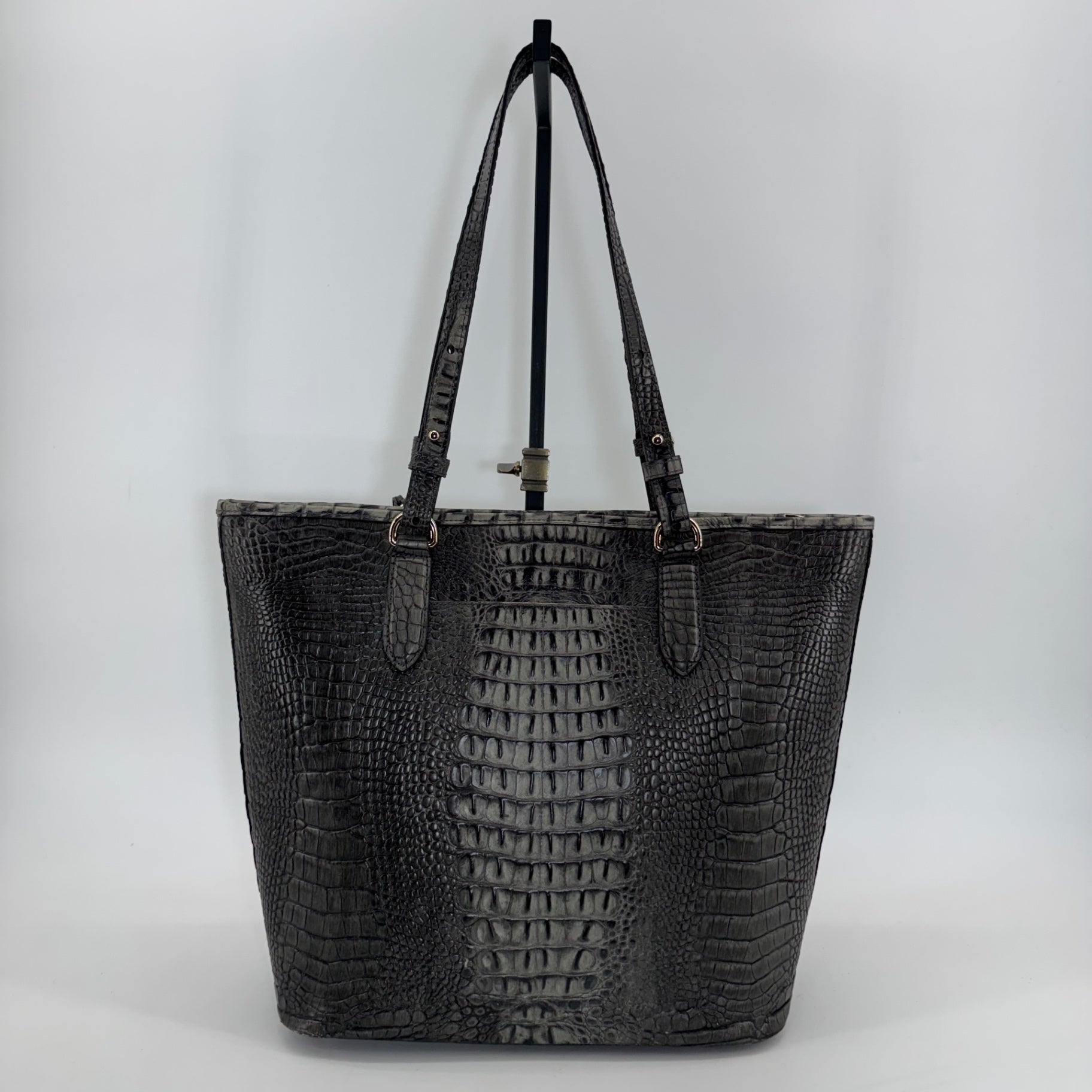 Brahmin Medium Asher Tote Bag Green Embossed Leather