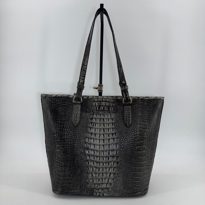 Brahmin Medium Asher Tote Bag Green Embossed Leather