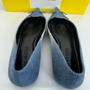 Marc Jacobs Denim Blue Pointed Toe Flats Cutout Bow Women’s Size 8