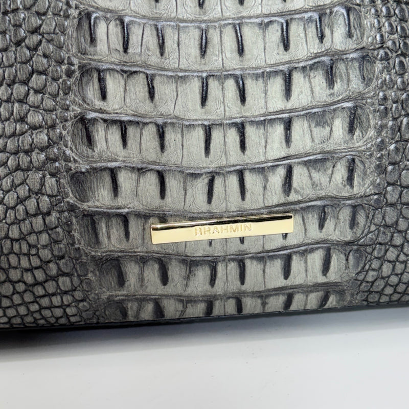 Brahmin Medium Asher Tote Bag Green Embossed Leather