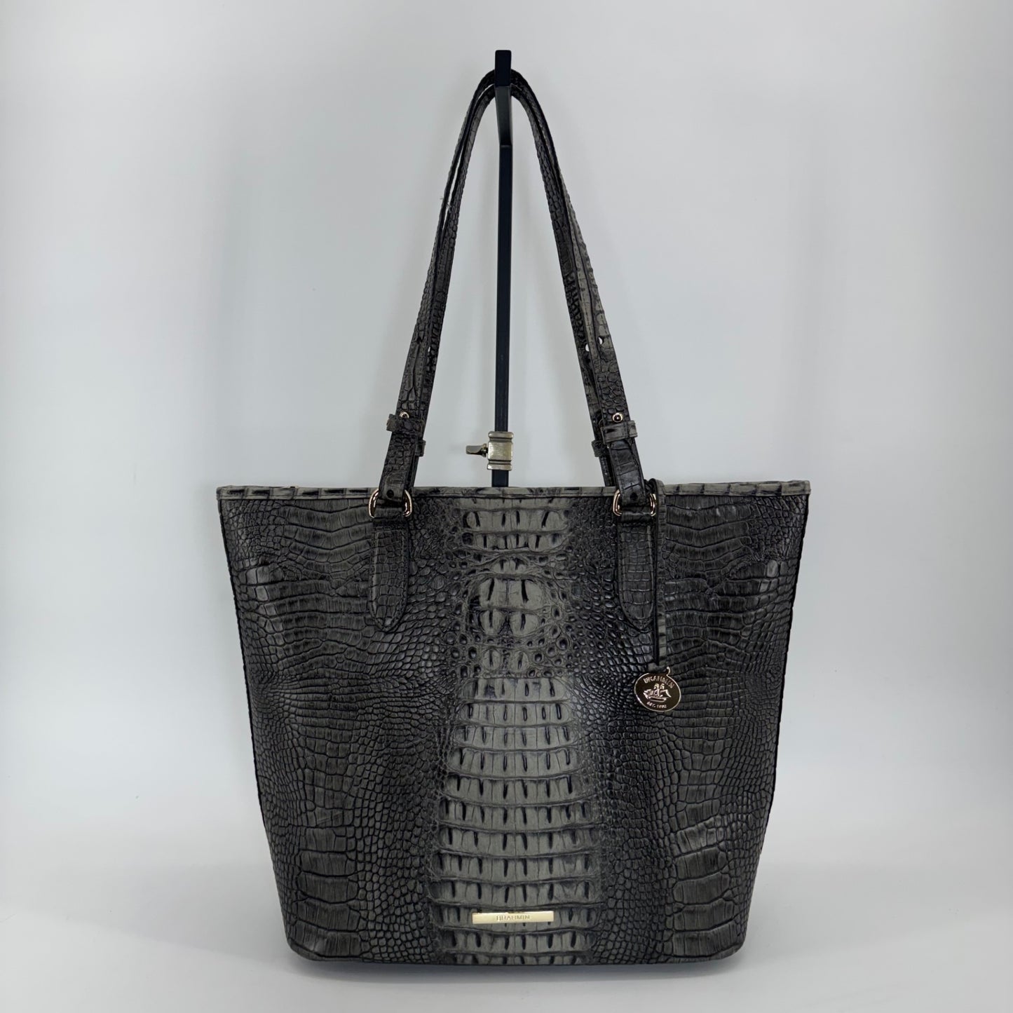 Brahmin Medium Asher Tote Bag Green Embossed Leather