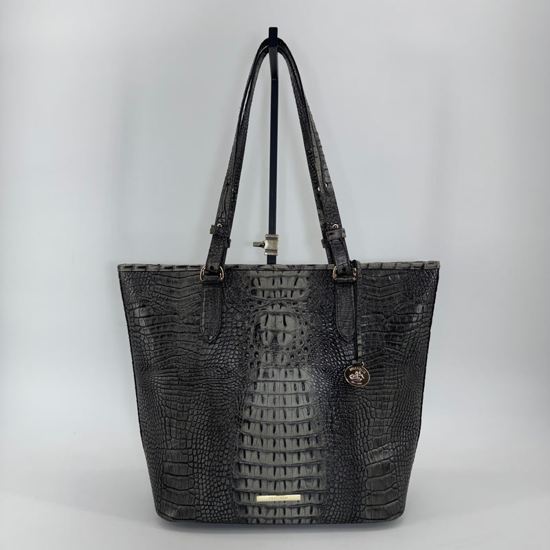 Brahmin Medium Asher Tote Bag Green Embossed Leather