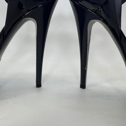 YSL Yves Saint Laurent Tribute Patent Leather Platform Sandals Navy EU 38 US 8