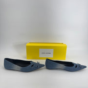 Marc Jacobs Denim Blue Pointed Toe Flats Cutout Bow Women’s Size 8