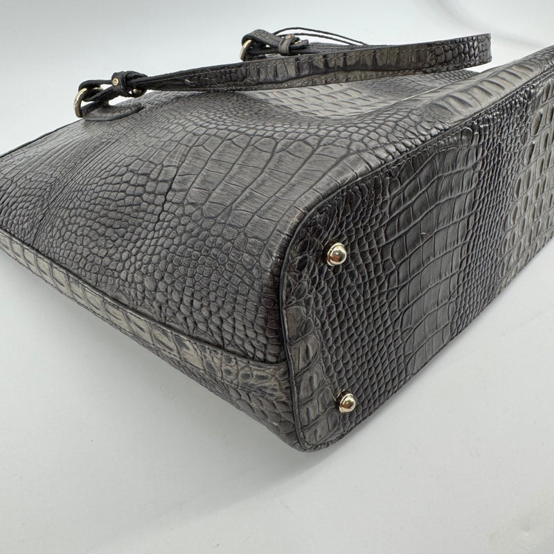 Brahmin Medium Asher Tote Bag Green Embossed Leather