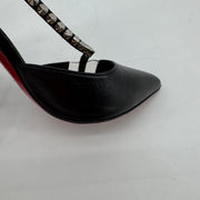 Christian Louboutin Studded Pointed Toe Stiletto Heels Red Sole Black EU 38 US 7.5