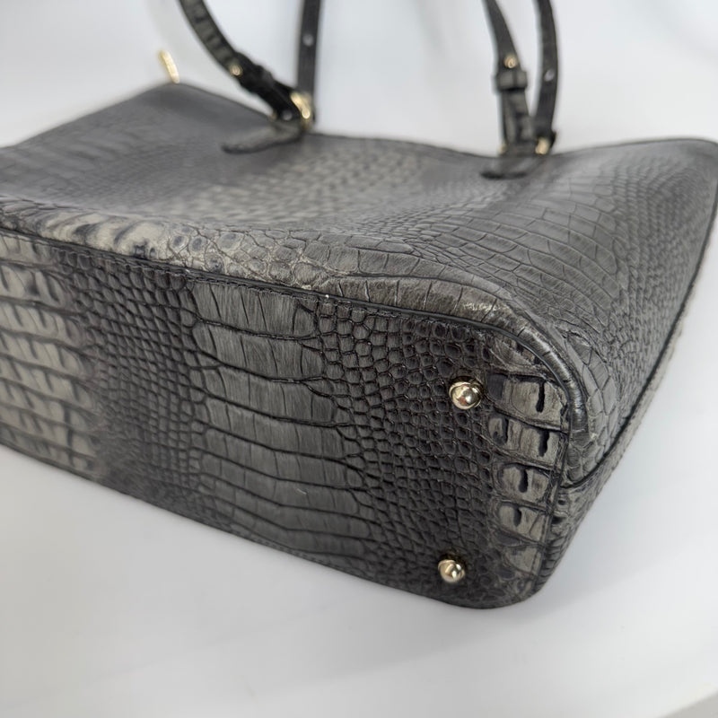 Brahmin Medium Asher Tote Bag Green Embossed Leather
