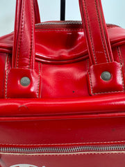 Vintage Champion Red Vinyl Bowling Bag Satchel Purse Y2K Retro