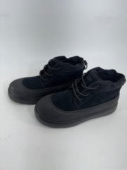 Kids UGG Plush Black Waterproof Suede Short Boots Size 3