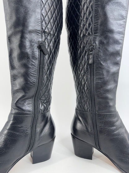 Cole Haan Black Leather Tall Riding Boot Sz 6.5