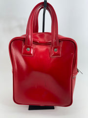Vintage Champion Red Vinyl Bowling Bag Satchel Purse Y2K Retro