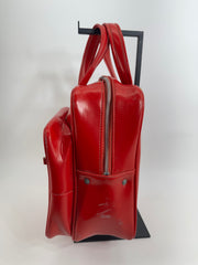 Vintage Champion Red Vinyl Bowling Bag Satchel Purse Y2K Retro