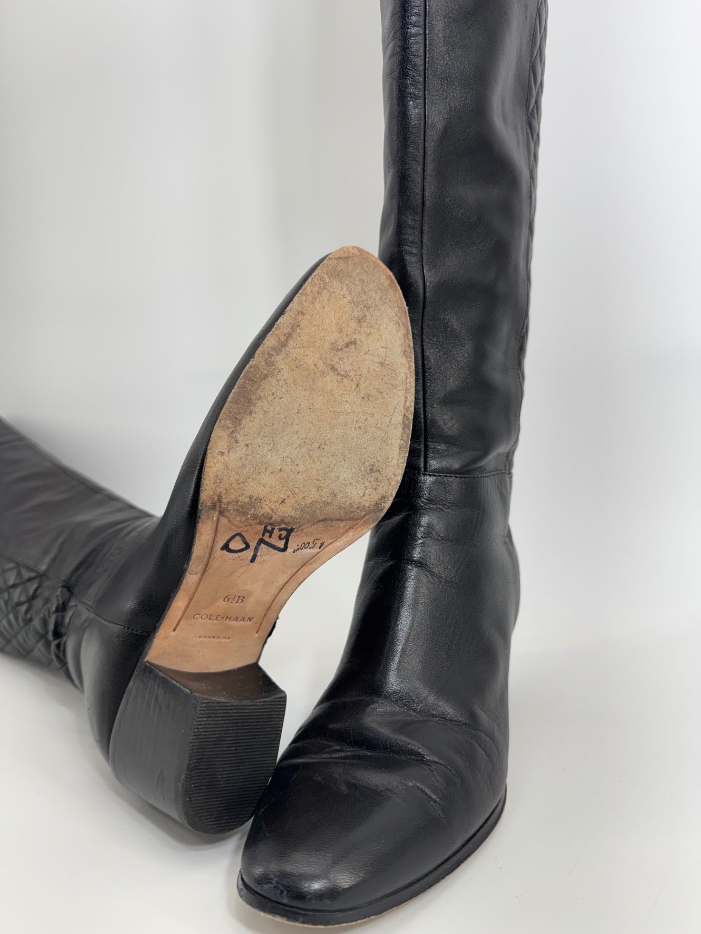Cole Haan Black Leather Tall Riding Boot Sz 6.5