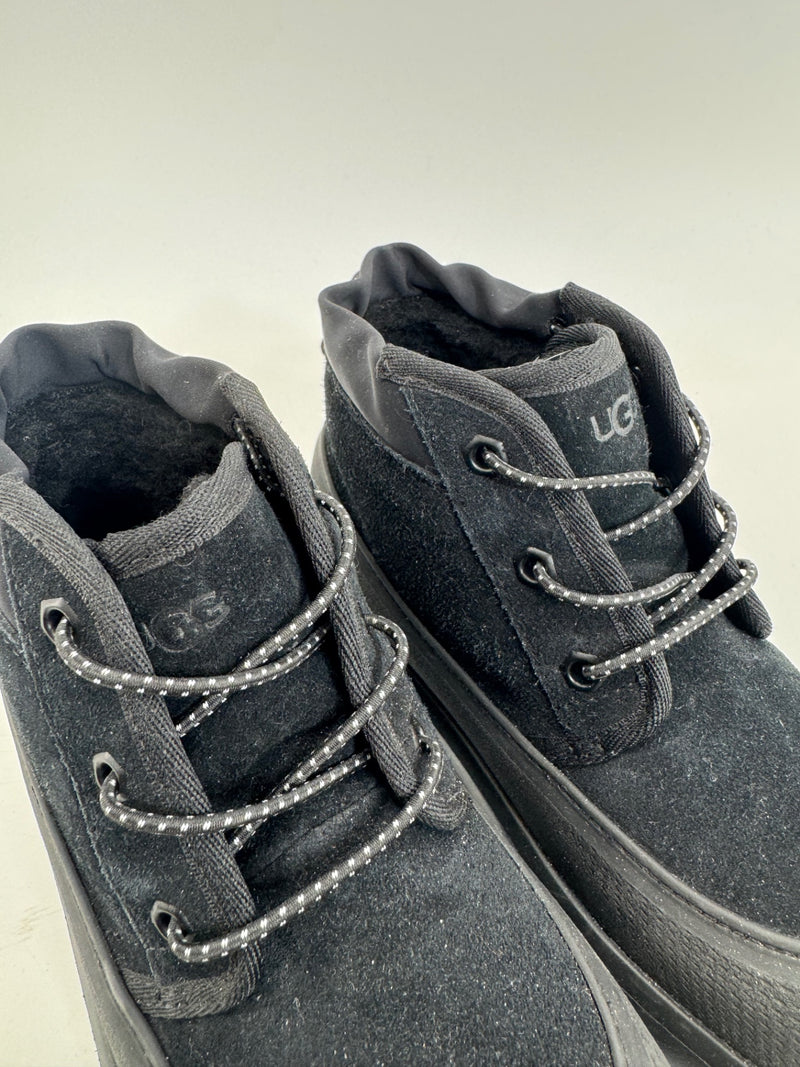 Kids UGG Plush Black Waterproof Suede Short Boots Size 3
