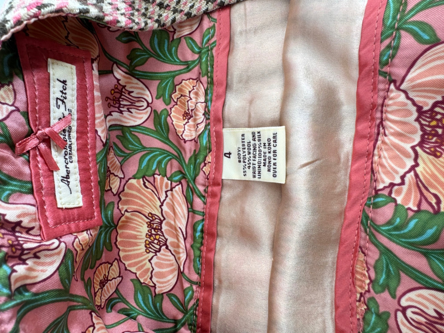 Abercrombie & Fitch Pink Wool Blend Skirt Women's Sz 4