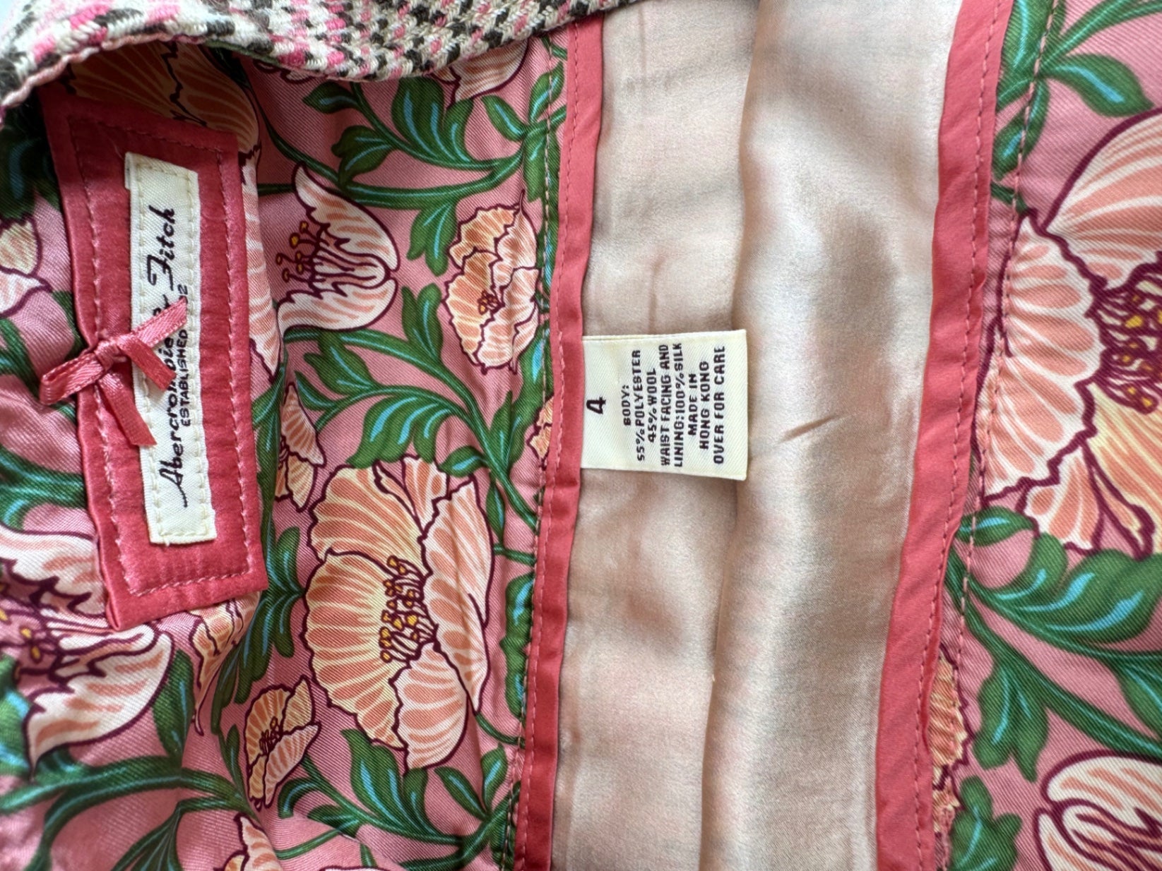 Abercrombie & Fitch Pink Wool Blend Skirt Women's Sz 4