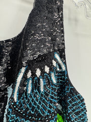 Versace Collection Beaded Sequin Sleeveless Top Made Italy Size 48 Large