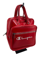 Vintage Champion Red Vinyl Bowling Bag Satchel Purse Y2K Retro