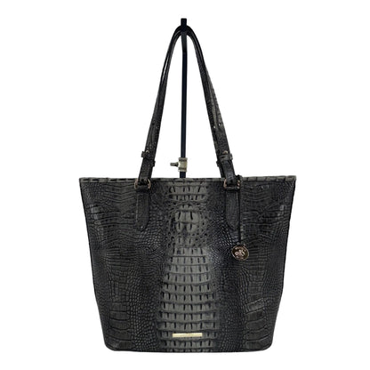 Brahmin Medium Asher Tote Bag Green Embossed Leather