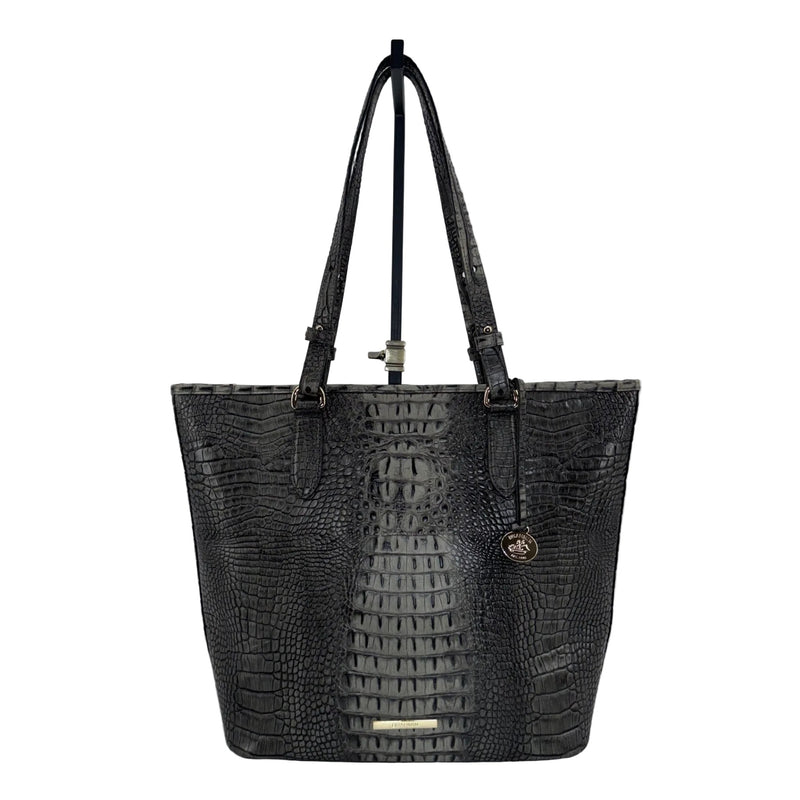 Brahmin Medium Asher Tote Bag Green Embossed Leather