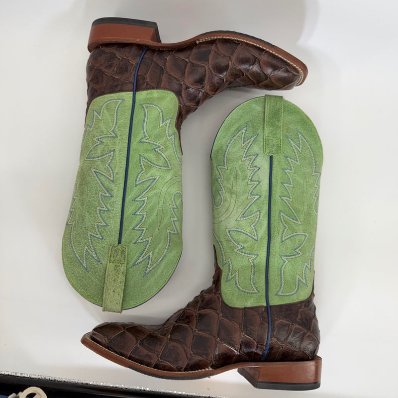 Horse Power by Anderson Bean Exotic Pirarucu Cowboy Boots – Men’s Size 9D