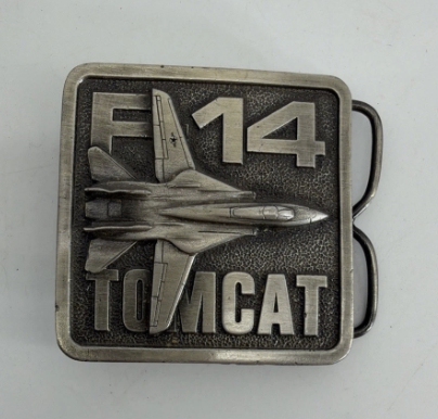 Vintage 1977 F-14 Tomcat Pewter Belt Buckle The Buckle Connection USA