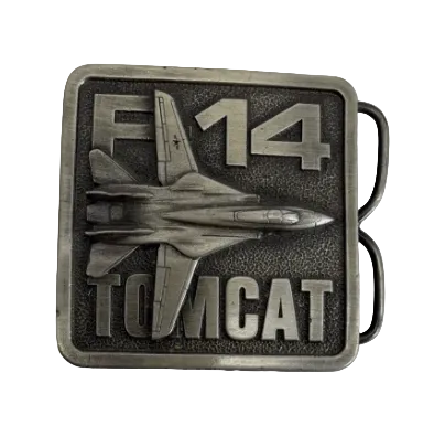 Vintage 1977 F-14 Tomcat Pewter Belt Buckle The Buckle Connection USA