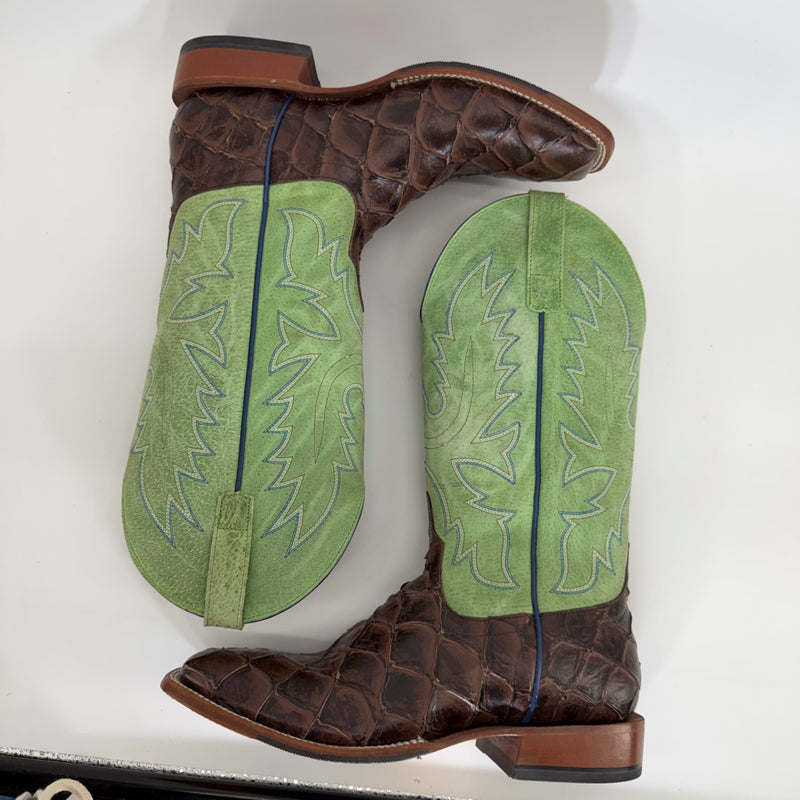 Horse Power by Anderson Bean Exotic Pirarucu Cowboy Boots – Men’s Size 9D