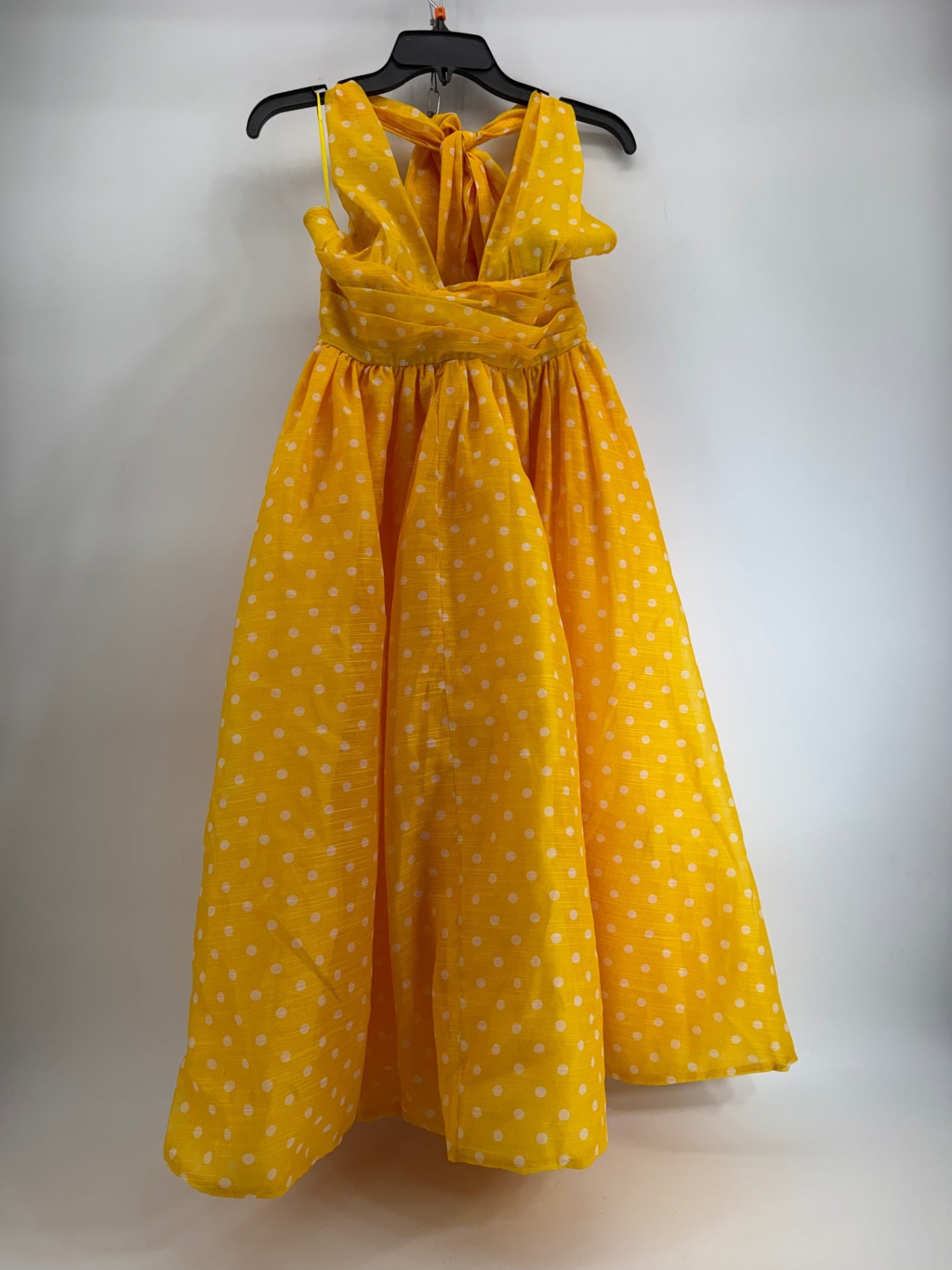 Queenia Yellow Polka Dotted Neck Tie Dress