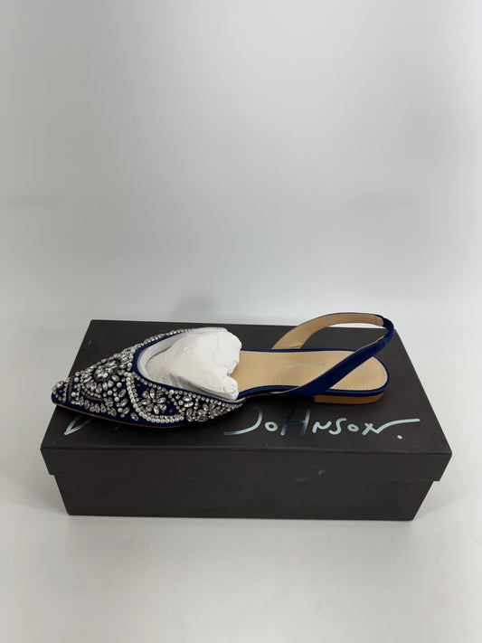Betsy Johnson Blue Studded Point Flats