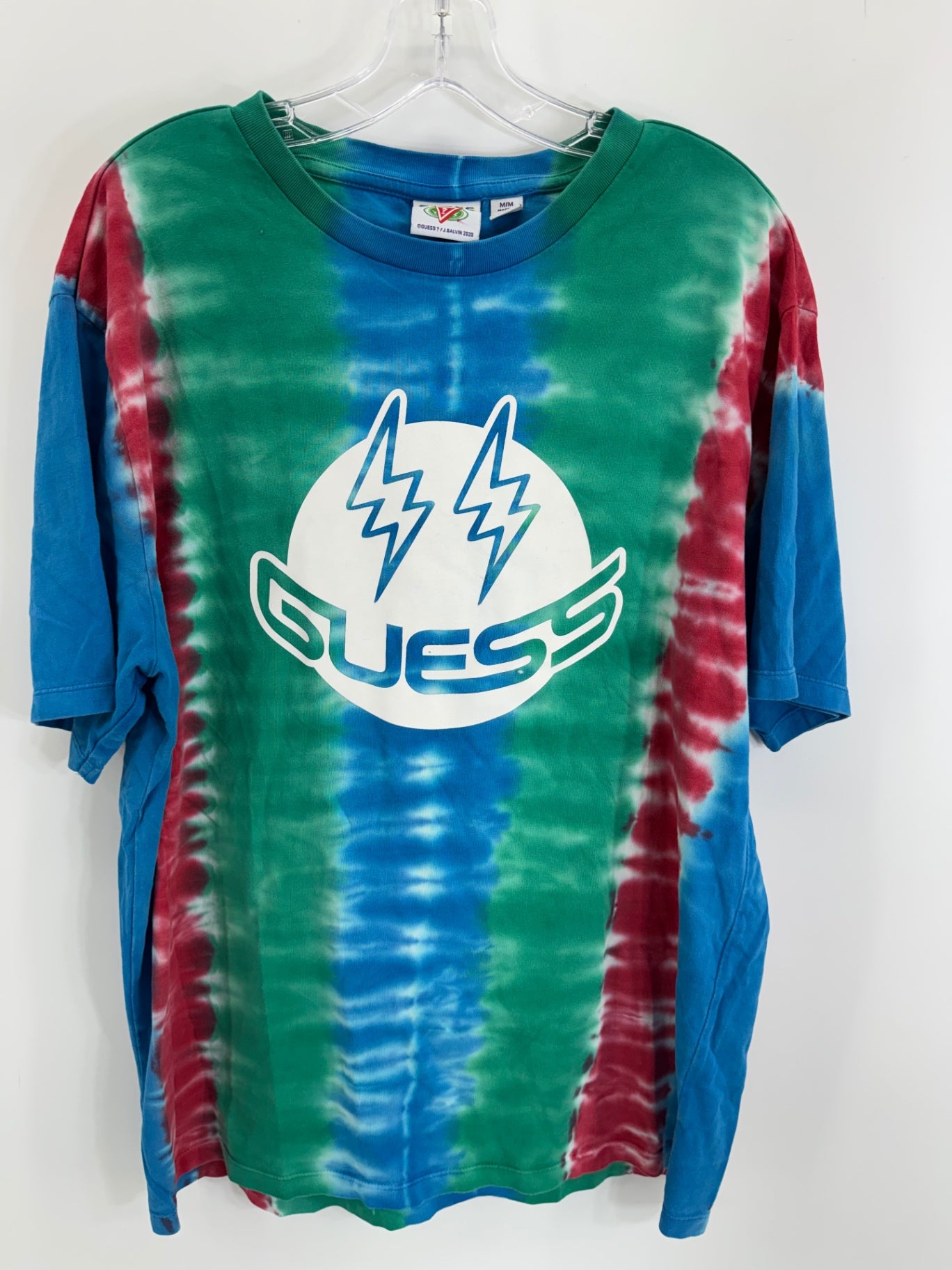 Guess x J Balvin Tie Dye Smiling Face Shirt