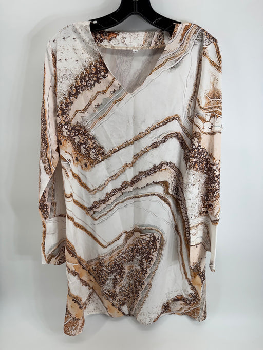 Unbranded Cream/Brown Print Dress