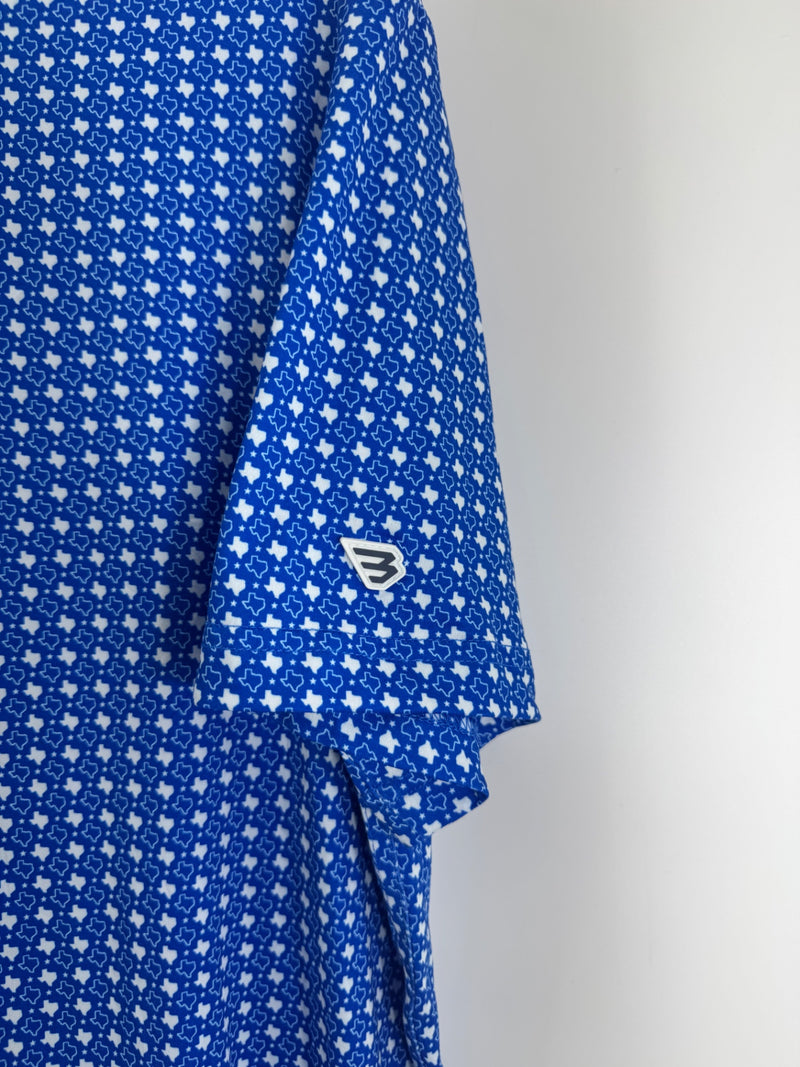 Burlebo Texas Print Polo Large NWT