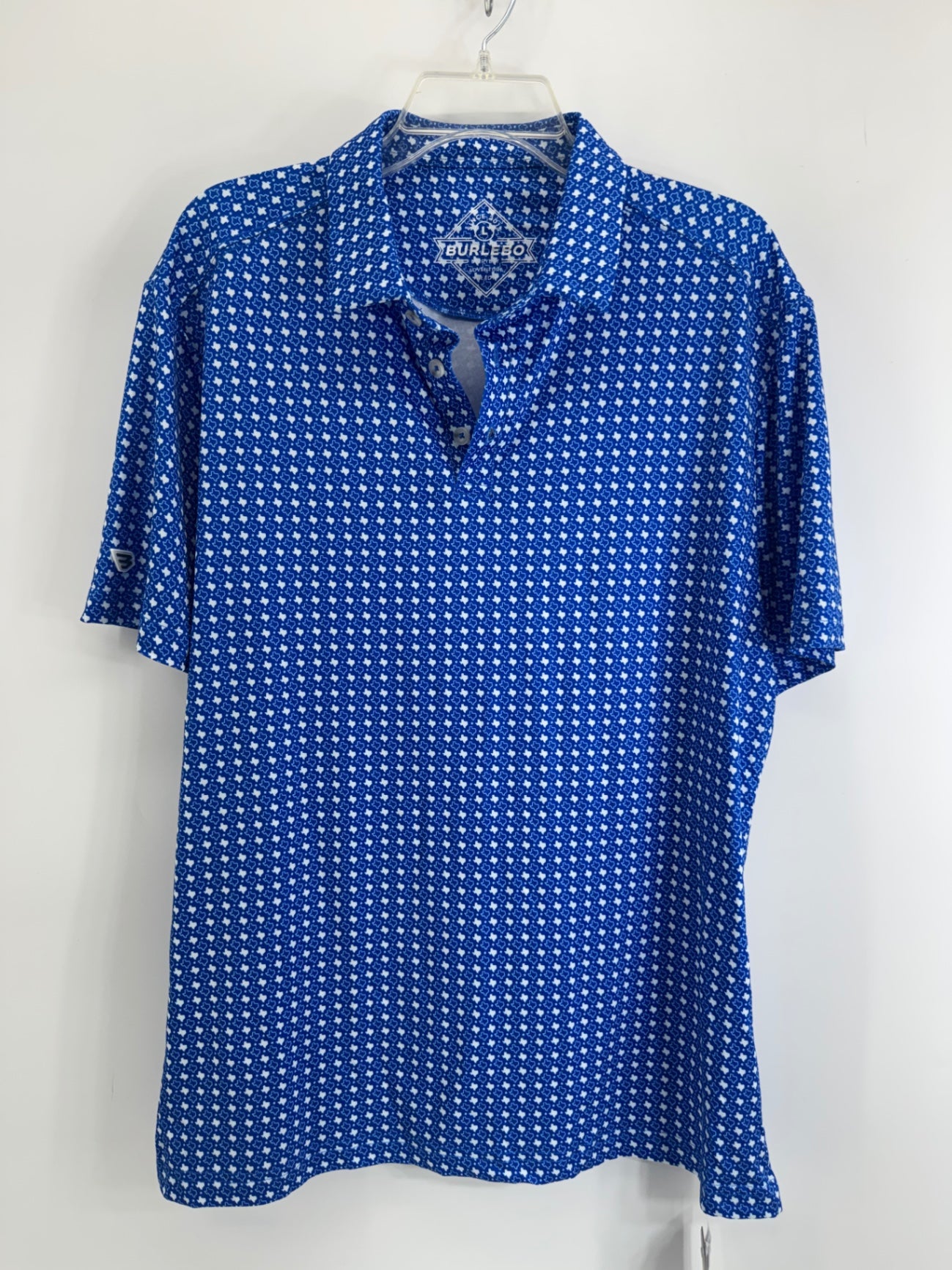 Burlebo Texas Print Polo Large NWT