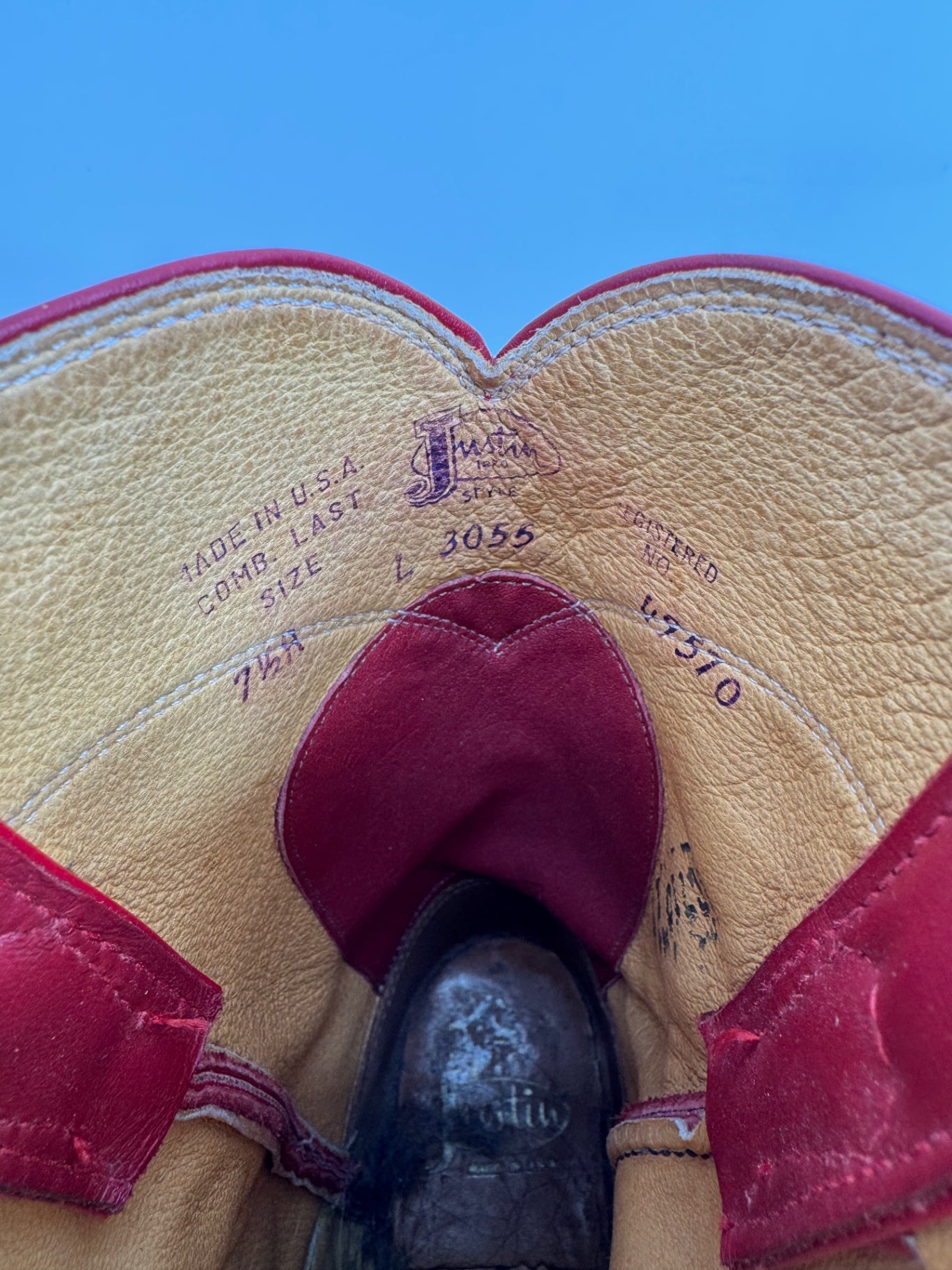Vintage Justin Red Cowboy Boots Women’s Size 7.5