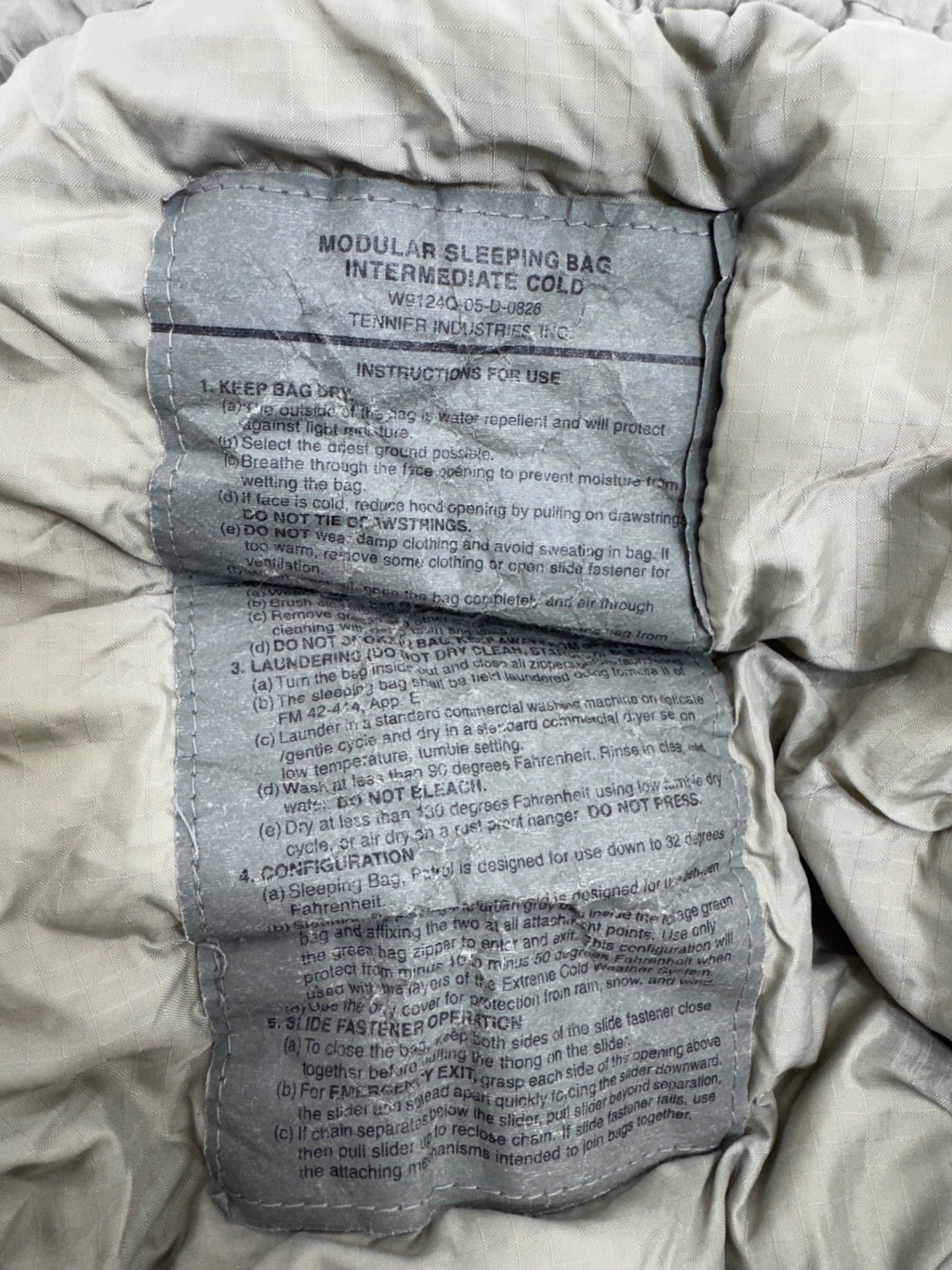 USGI Modular Sleeping Bag System Foliage Green USGI Intermediate Cold
