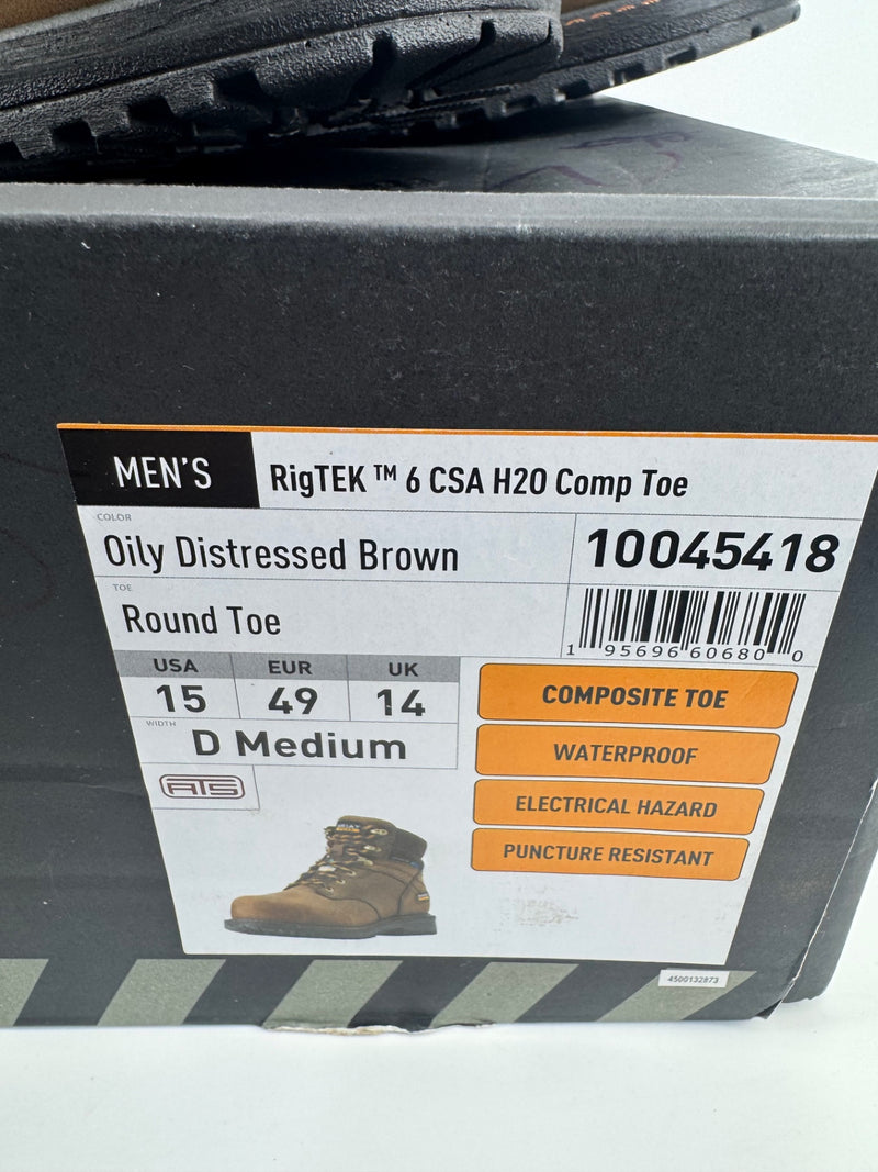 Ariat Work RigTEK ™ 6 CSA H20 Comp Toe Mens 15 D
