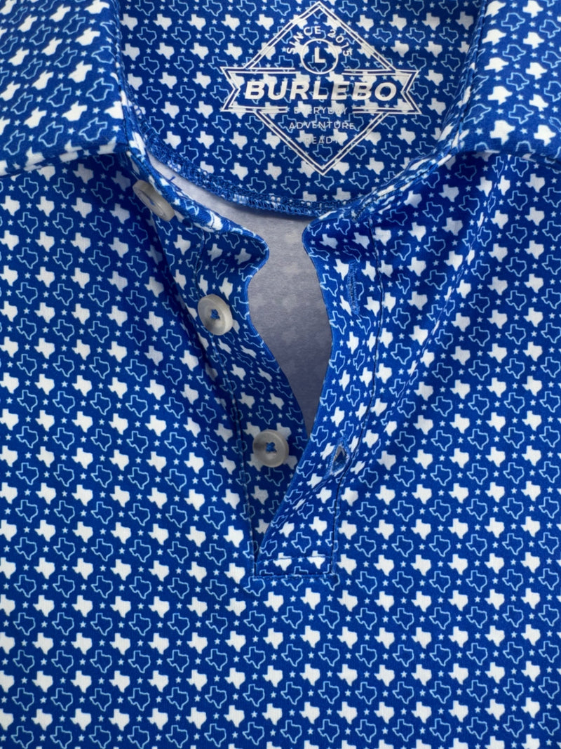 Burlebo Texas Print Polo Large NWT