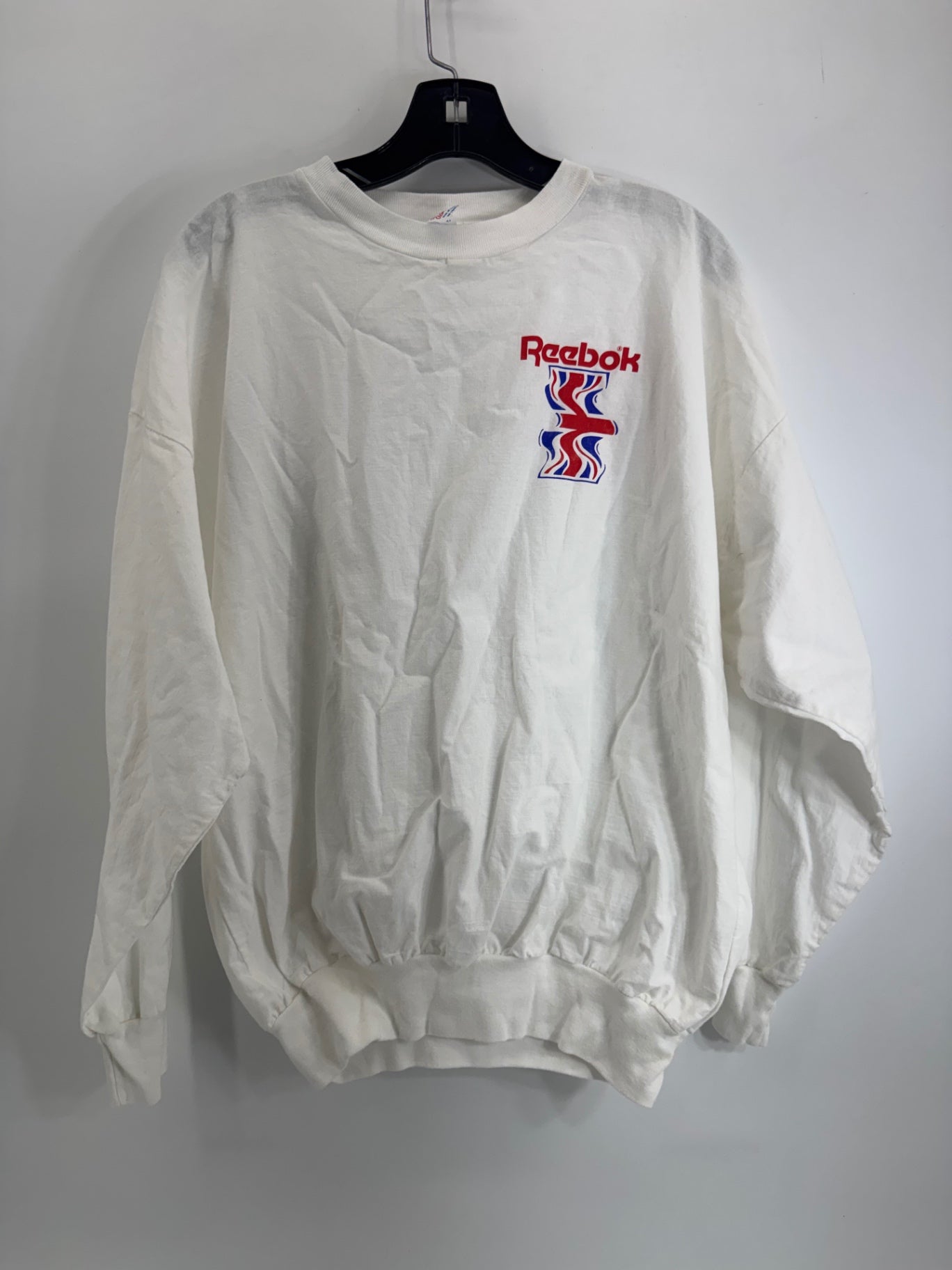 Vintage White Reebok Crewneck Sweatshirt Sz XL