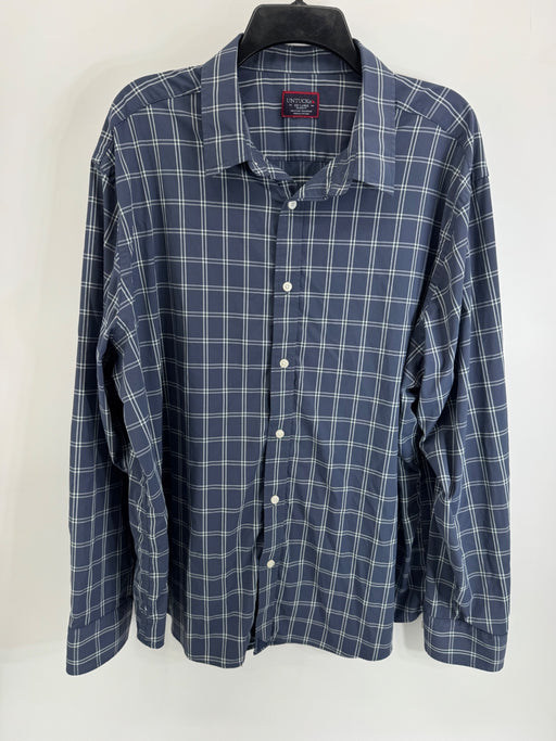 UNTUCKit Blue Checkered Button Up Ls