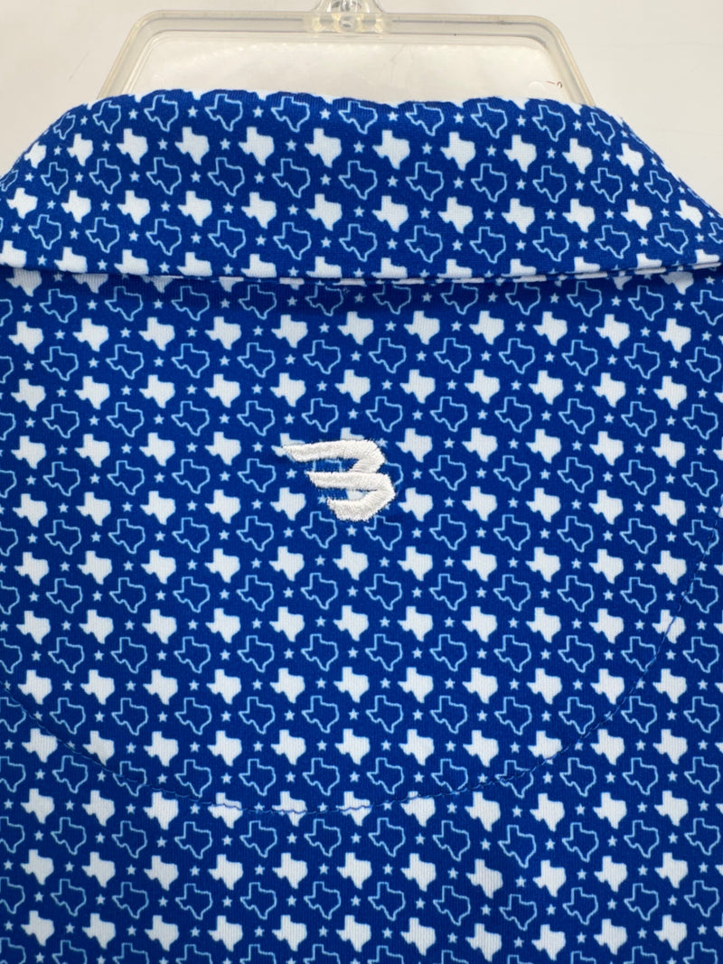 Burlebo Texas Print Polo Large NWT