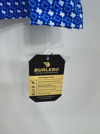 Burlebo Texas Print Polo Large NWT