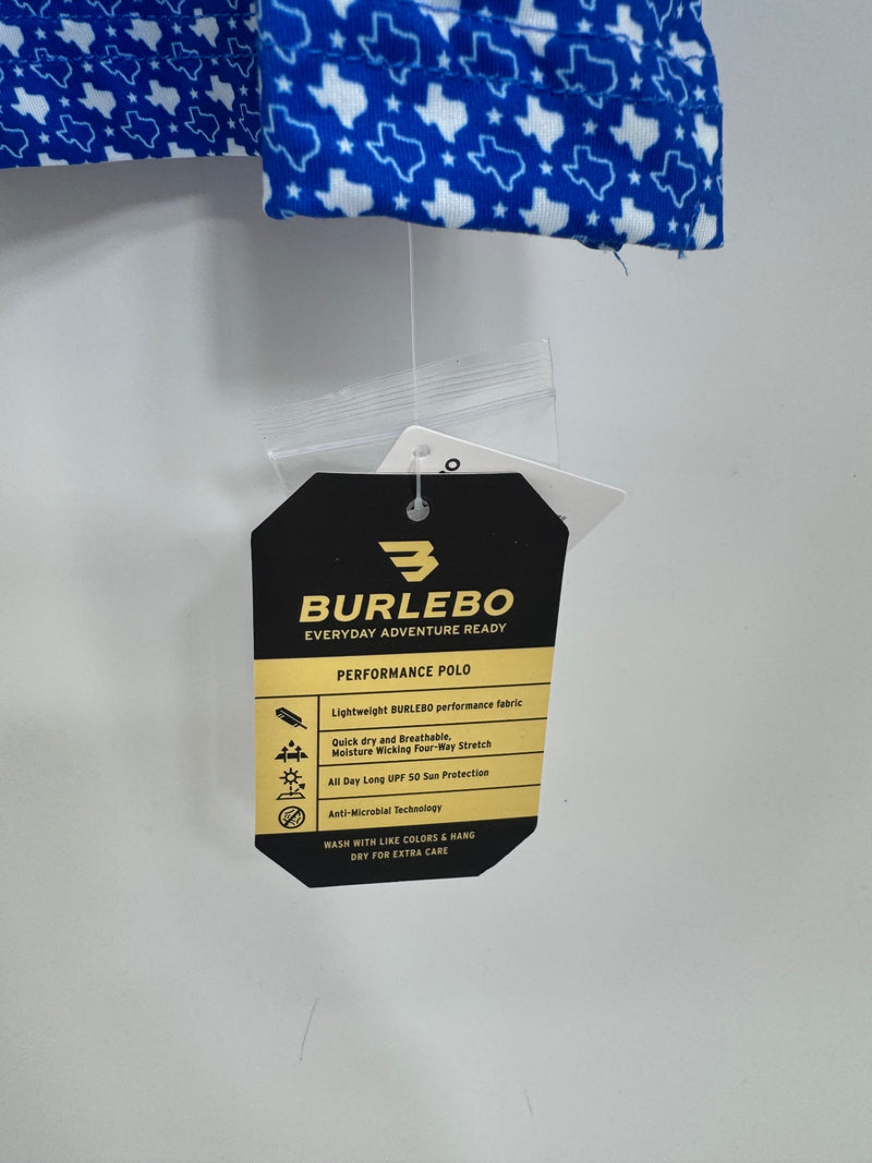 Burlebo Texas Print Polo Large NWT