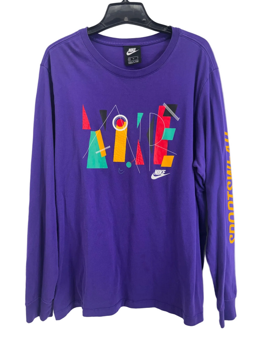 Nike Vintage Sportswear T-Shirt YK2 Purple Rare Print Sz XL