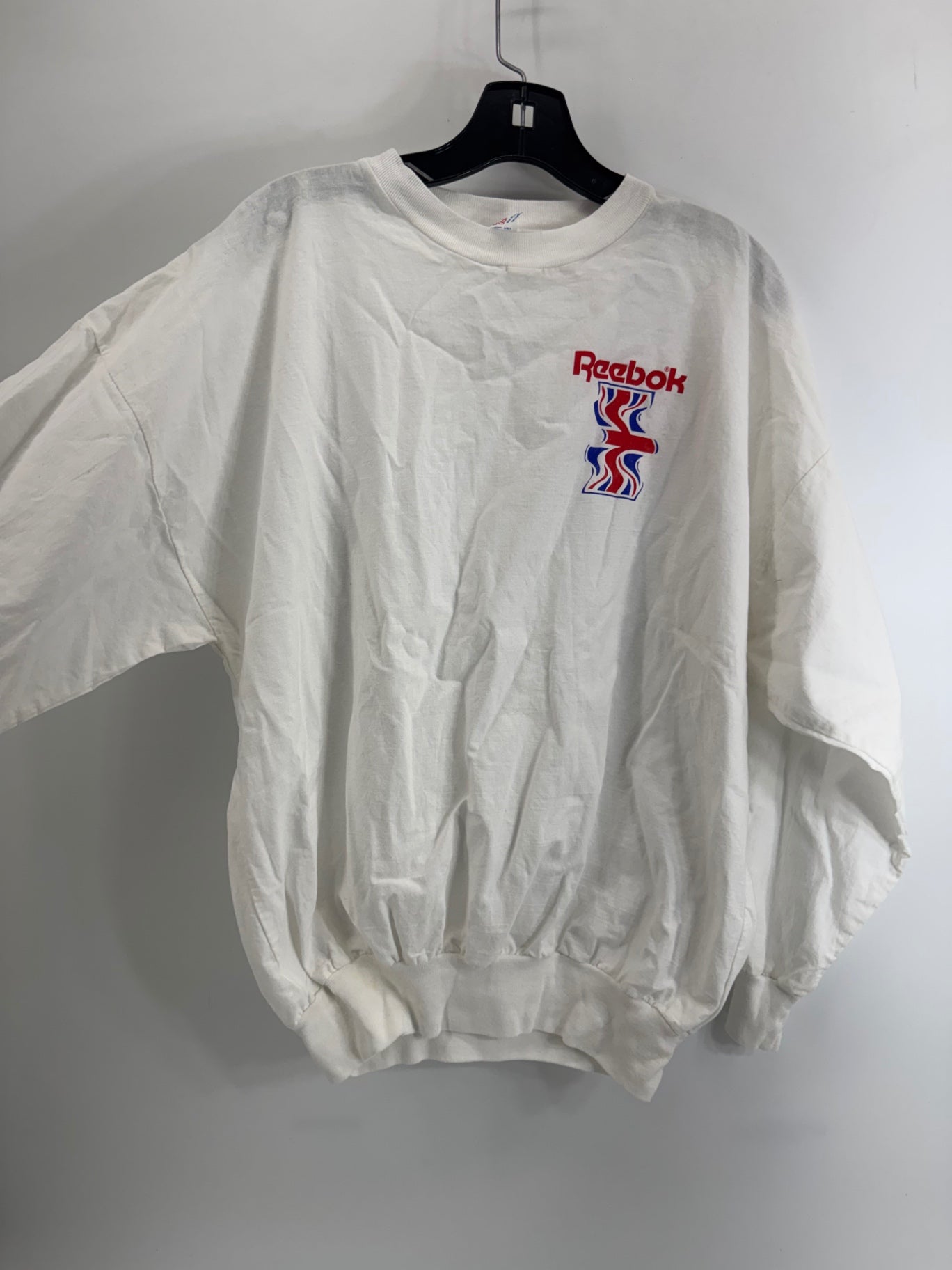 Vintage White Reebok Crewneck Sweatshirt Sz XL