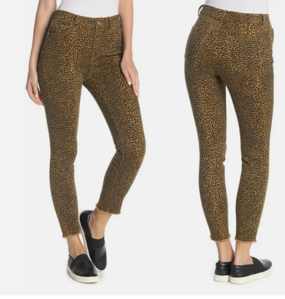 Current Elliott Stiletto Leopard Print Skinny Jeans High Rise NEW Size 27