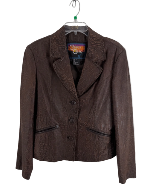 Cripple Creek Embossed Leather Jacket Women's Large L
