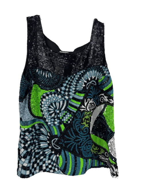 Versace Collection Beaded Sequin Sleeveless Top Made Italy Size 48 Large