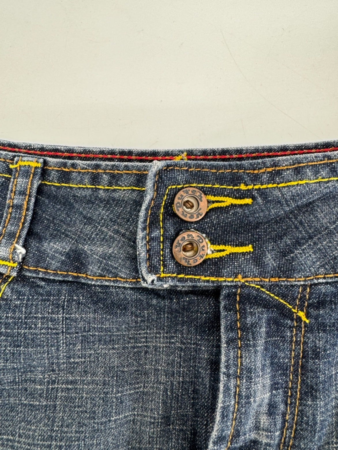 Von Dutch Y2K Biker Denim Patch Mini Skirt Sz Medium