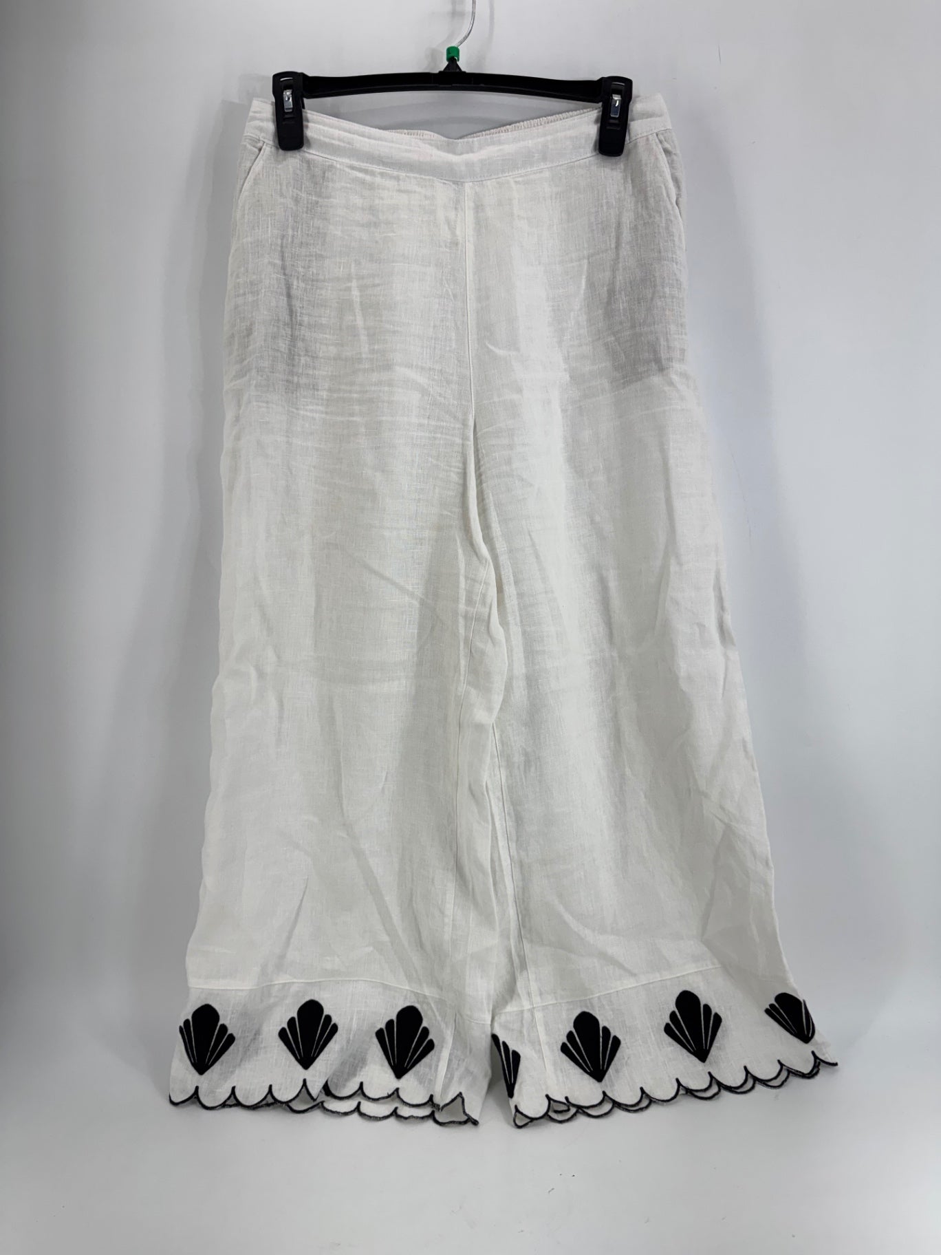 Calypso White Linen w/ Hem Embroidery